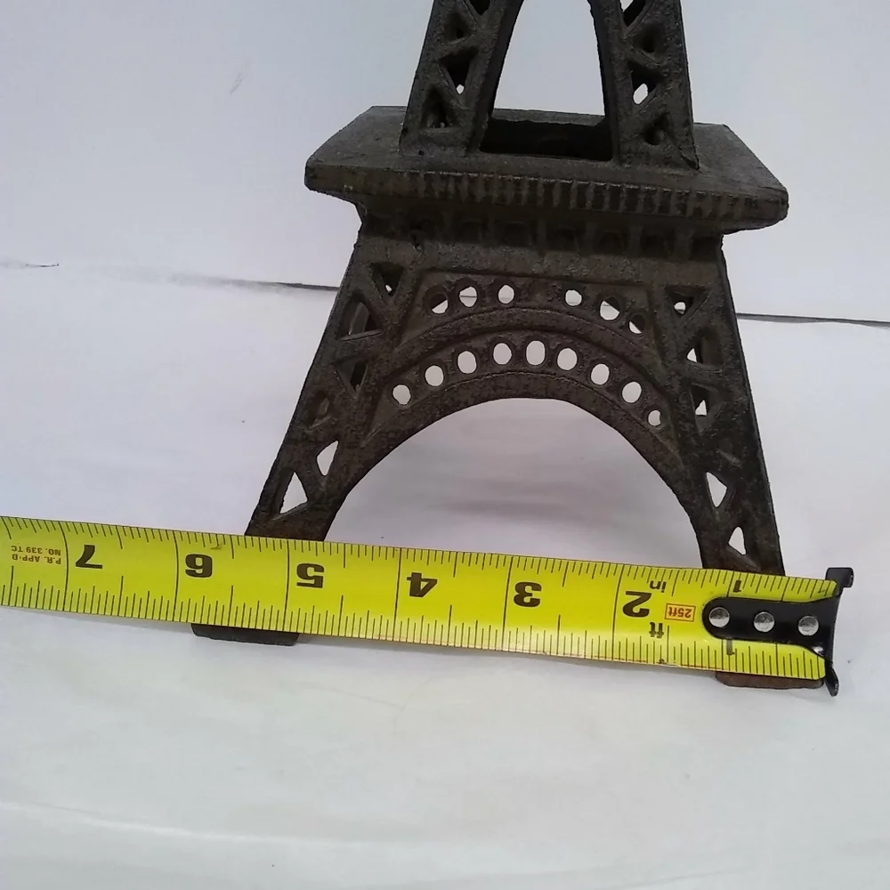 Paris Eiffel Tower Brown Cast Iron Candle Holder 14